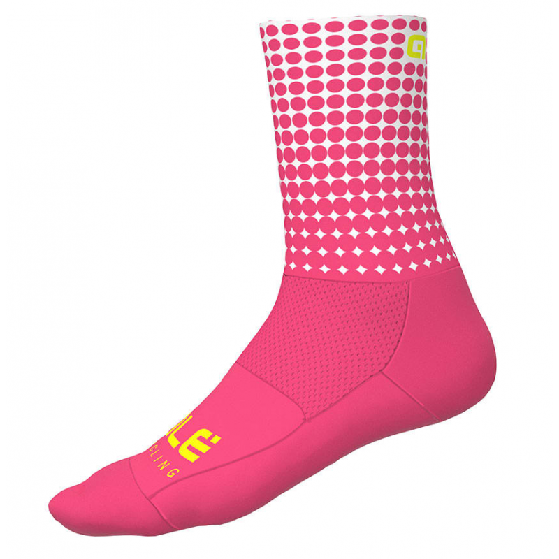 CALZE DOTS SUMMER PINK FLUO WHITE