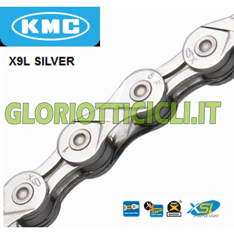 CHAIN X9L SILVER PERFORATED INNER MESH 9 VEL.