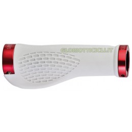WHITE KNOBS WITH ERGONOMIC RED LOCK ON GRIPS RING