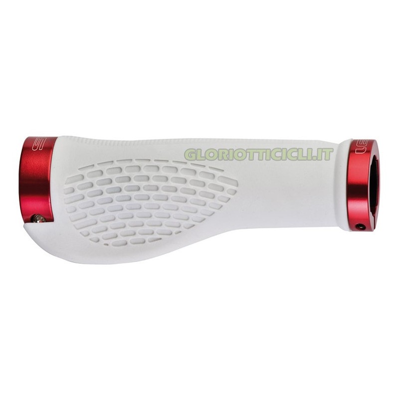 WHITE KNOBS WITH ERGONOMIC RED LOCK ON GRIPS RING