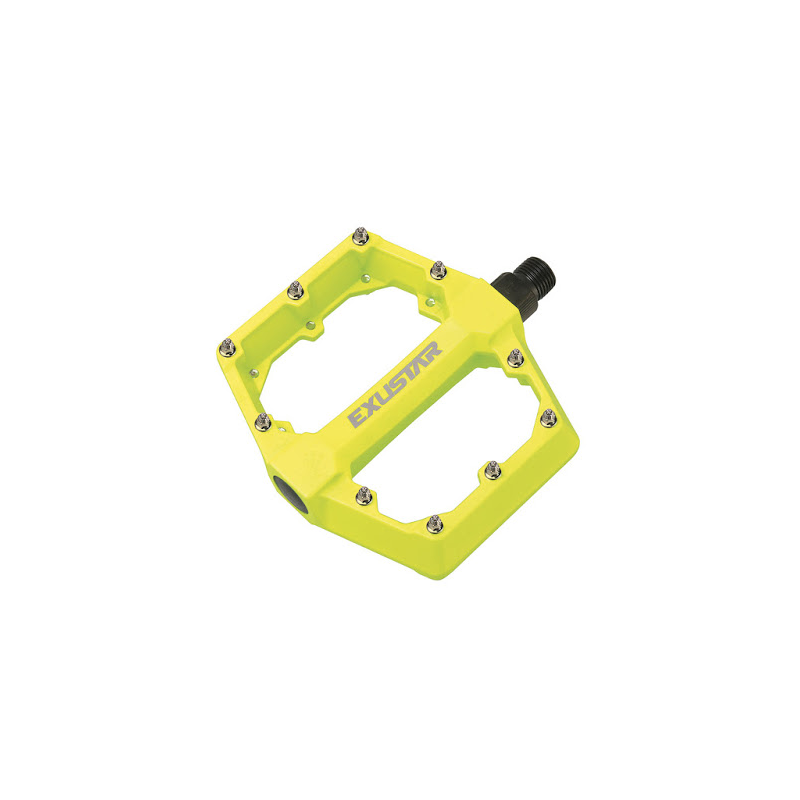 PAIR PEDALS FLAT FREERIDER BMX YELLOW FLUO